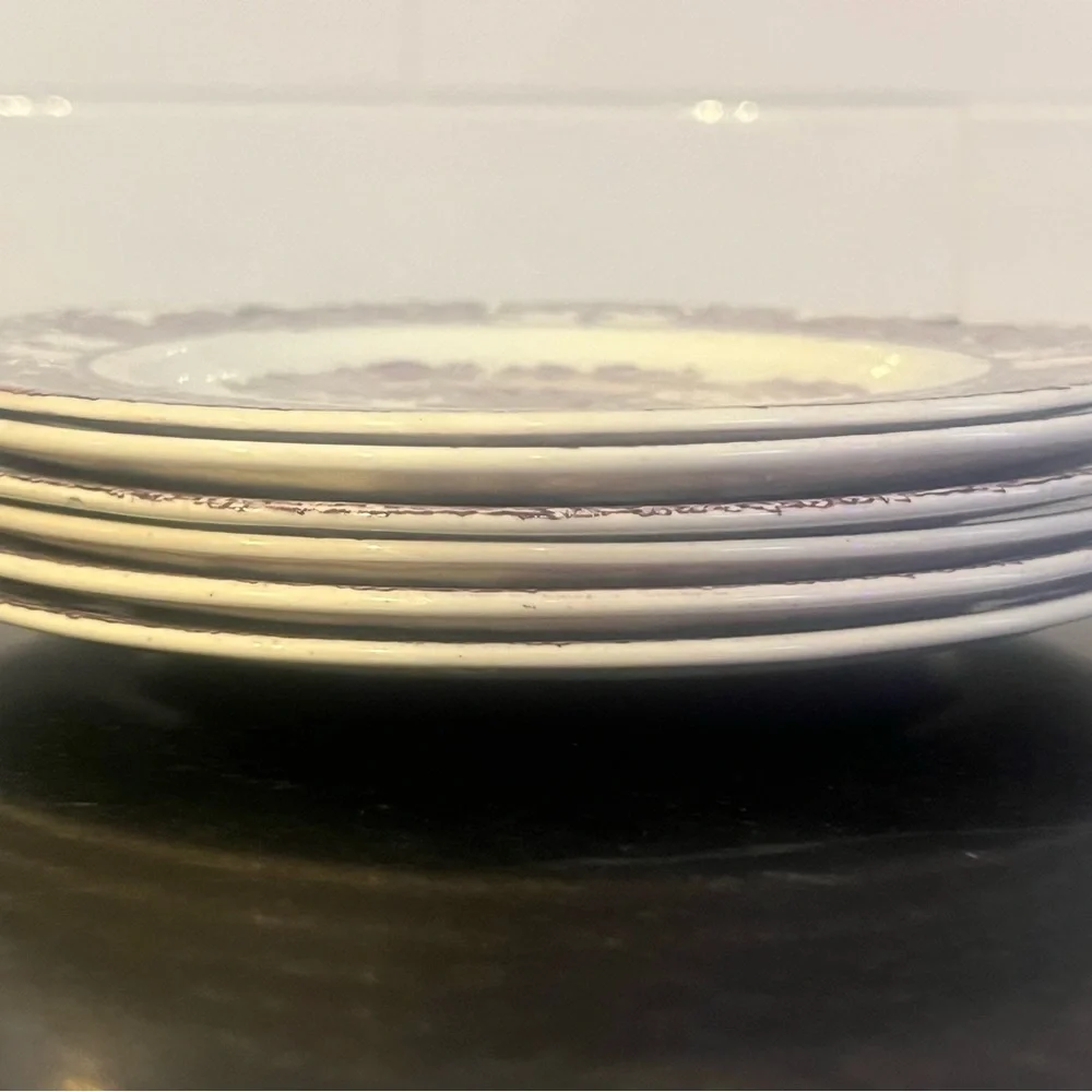 6 Vintage Clarice Cliff PURPLE Dessert Plates - Picture 8 of 8